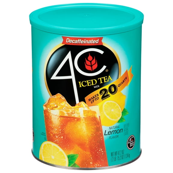 4C Decaf Iced Tea Mix, Lemon, 47.2 oz, 1 Ct