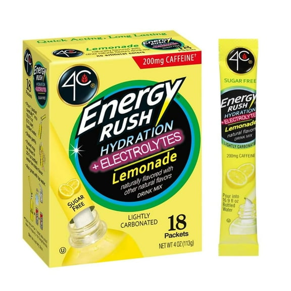 4C Energy Rush Hydration + Electrolytes Lemonade Drink Mix 18 ea