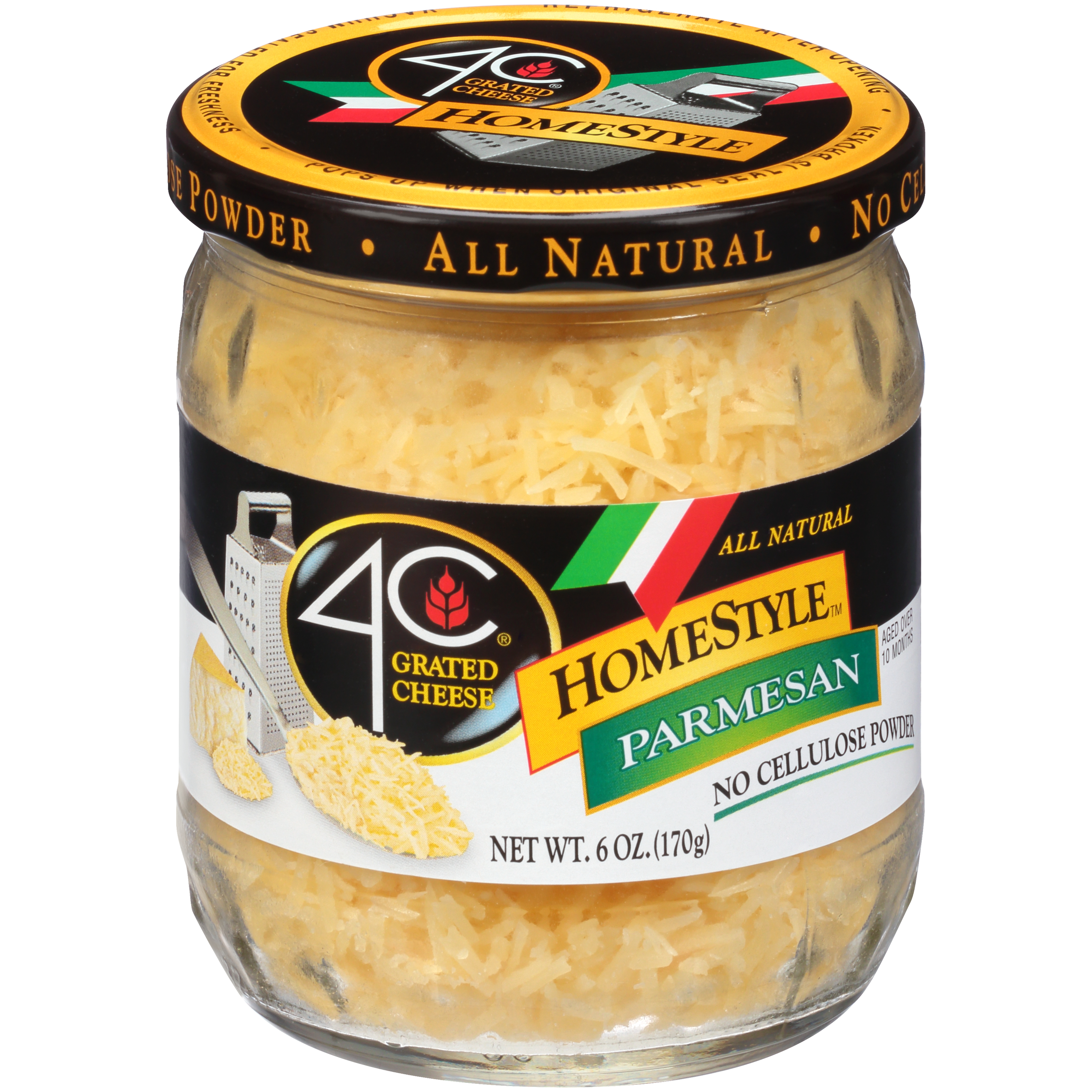 4C Homestyle Parmesan Grated Cheese 6 oz Jar - image 1 of 10