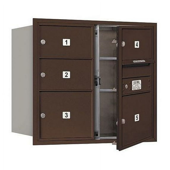 4C Horizontal Mailbox - 7 Door High Unit (27 Inches) - Double Column - 3 MB2 Doors and 2 MB3 Doors - Bronze - Front Load