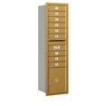 thumbnail image 1 of 4C Horizontal Mailbox - Single Column - 9 MB1 Doors-1 PL - Gold - Rear Loading - USPS Access, 1 of 1