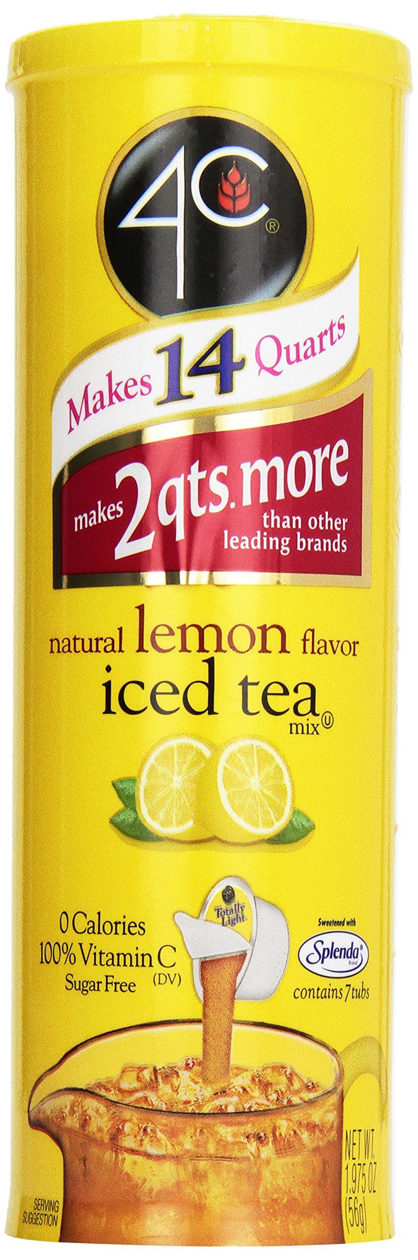 4C Iced Tea Mix, Natural Lemon, 1.975 Oz - Walmart.com