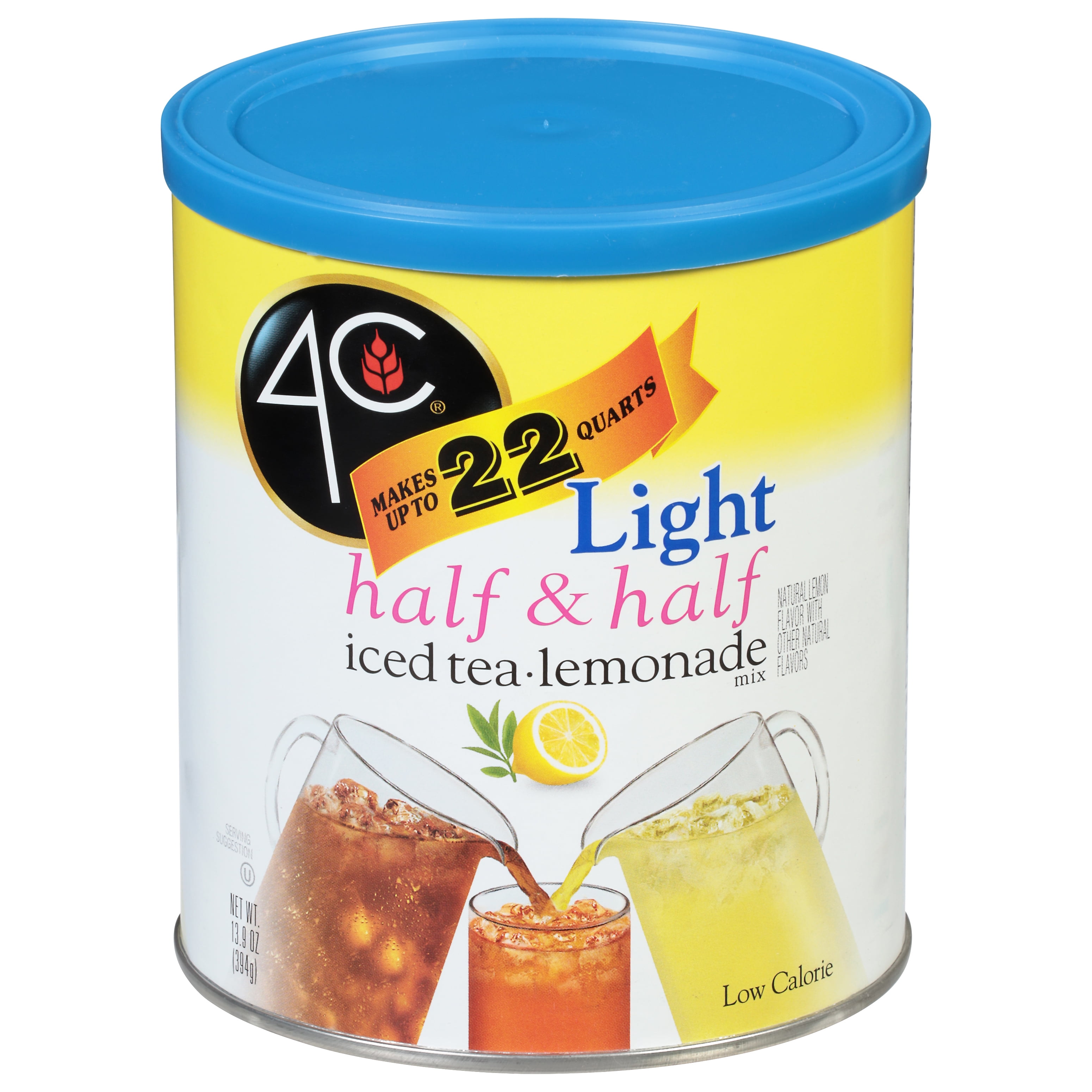 4C Light Half & Half Iced Tea/Lemonade Mix 13.9 oz. Canister