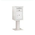 thumbnail image 1 of 4C Pedestal Mailbox - Single Column - 1 PL5 with Outgoing Mail Compartment - White, 1 of 1