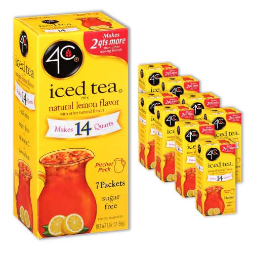 4C Pitcher Packs, Iced Tea 8 Pack, Makes 14 Quarts, Sugar Free Powder
