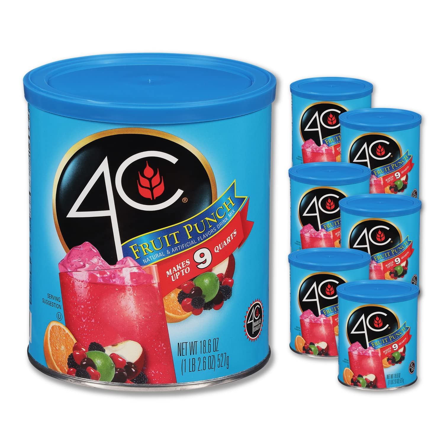 4C Powdered Drink Mix Canisters, Family Sized Bin, Thirst Quenching