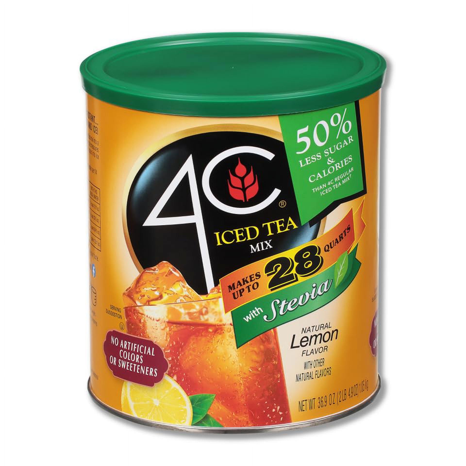 4C Reduced Sugar Powdered Drink Mix Canisters, Iced Tea, 28 Quarts