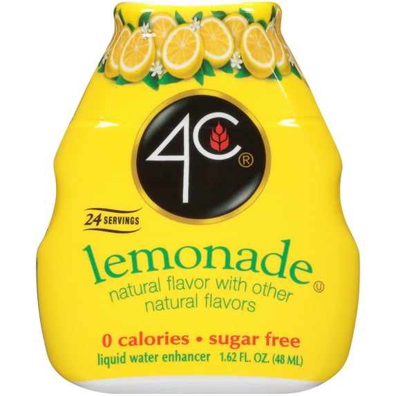 4C Sugar Free A Liquid Water Enhancer, Premium Natural Flavors, 0 Calories (Lemonade, 1.62 Ounce)