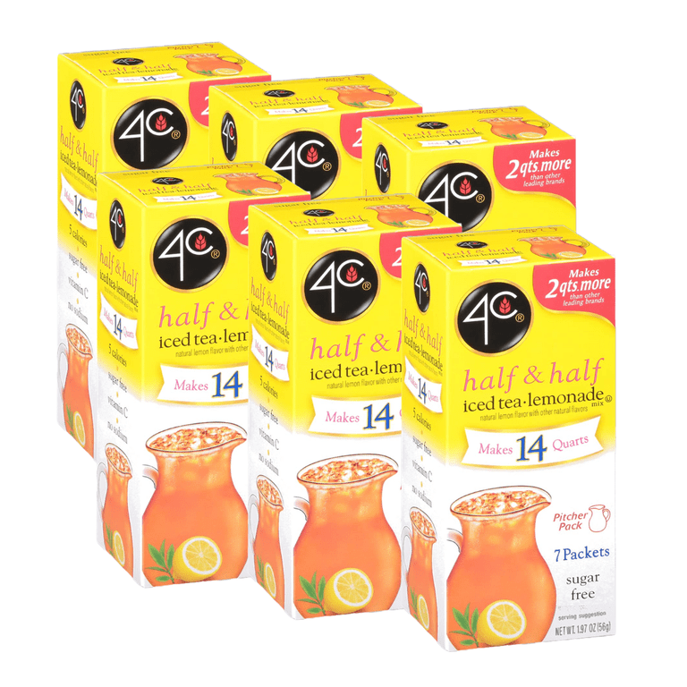 4C Drink Mix Pitcher Pack, Half & Half Iced Tea-Lemonade, 7