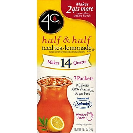 4C Totally Light Half & Half Iced Tea.Lemonade, 7-Count Packets (Pack of 4)