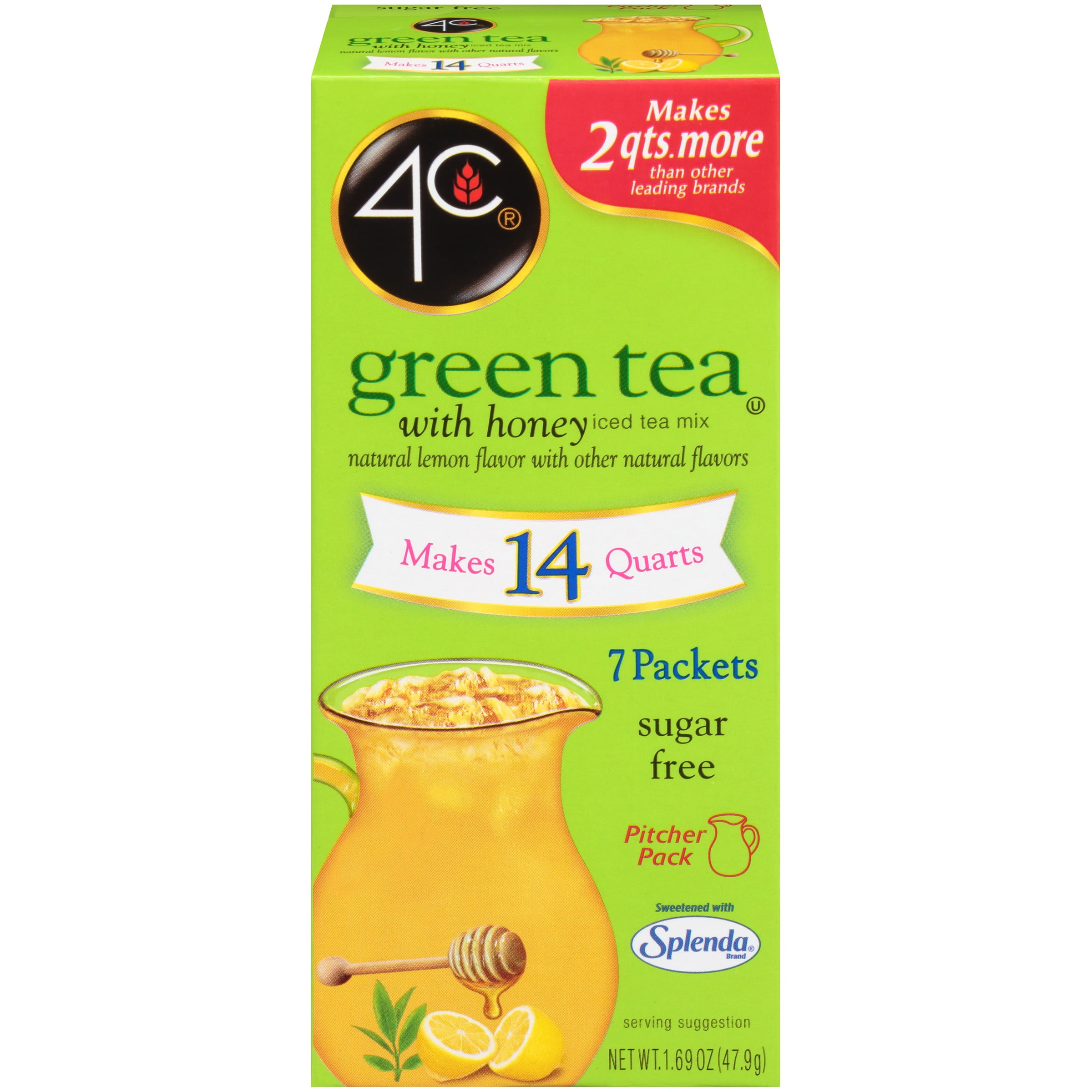 4C® Totally Light® Sugar Free Honey & Lemon Green Tea Mix, Instant