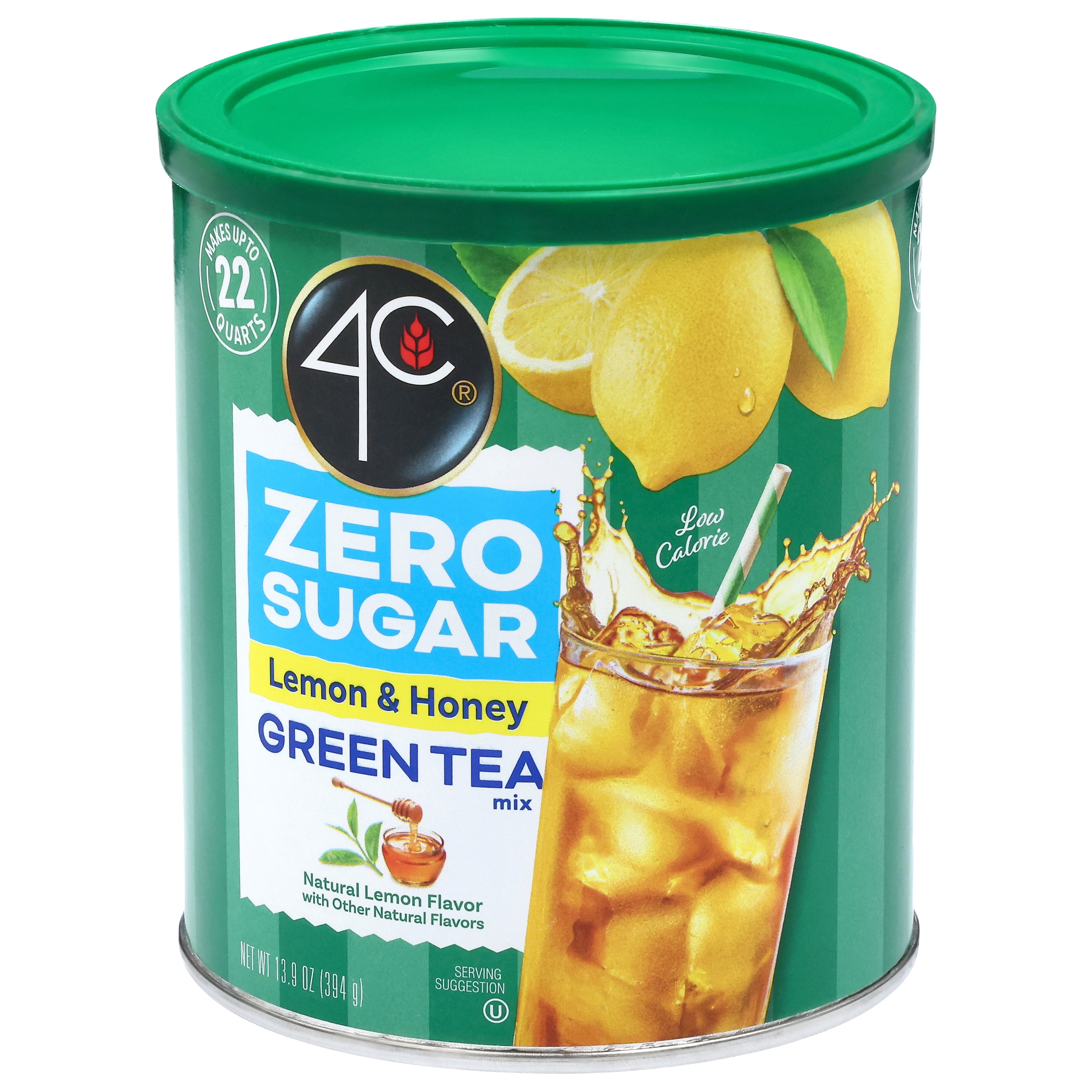 4C Low Calorie Green Tea Antioxidant Iced Tea Mix, Lemon Flavored