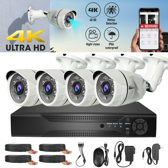 Walmart Outdoor Home Security Cameras Kepeak 4CH 1080P Security System, 4pcs HD Outdoor Cameras with Night