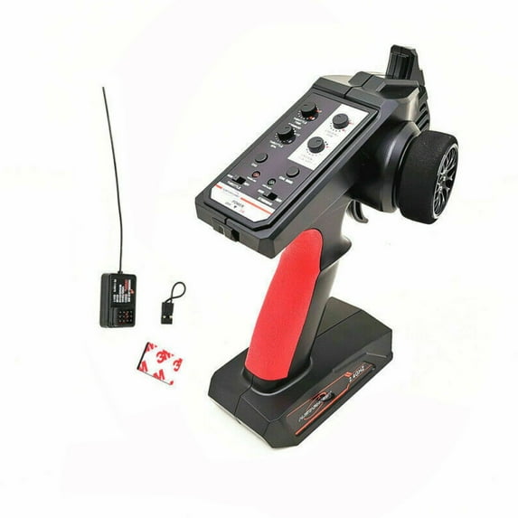 4CH 2.4G RC Transmitter with Receiver Super Anti-Jamming Trim Adjustment for RC Cars and Boats