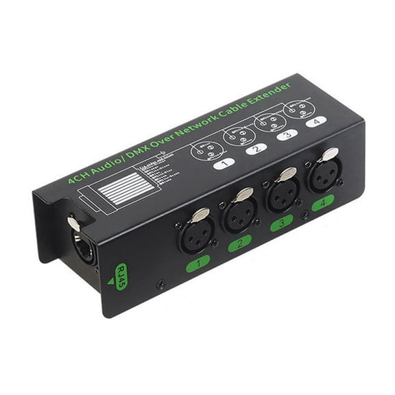 4CH 3 Pin Audio/ over Network Cable Extender DMX512 Network Signal Extender XLR to RJ45 Ethernet Adapter XLR-Female