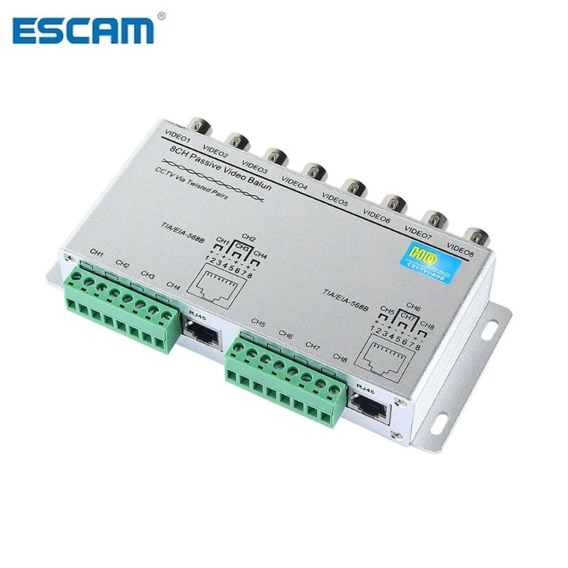 Balun Video Passivo 4CH CAT5 HD, BNC Femmina RJ45, Per Sistemi CCTV - Compatto E Durevole - Foto 12
