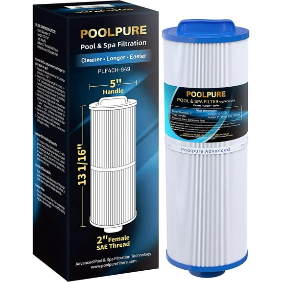 4CH-949 Spa Filter Replaces Pleatco PWW50L, 200702, Cal Spa FIL50-5D13H15FCT-3, Filbur FC-0172, SD-01143, 817-4050, Waterway Teleweir 50, Rising Dragon 50, hot tubs filter cartridge 1 PACK