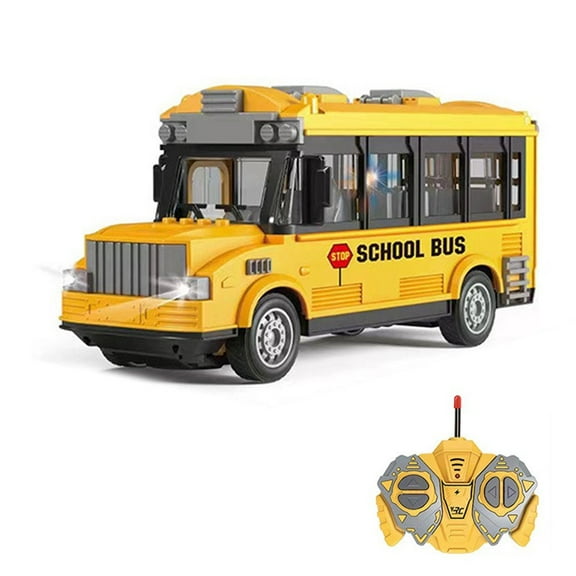 4CH Remote Control School Bus with Lights Music and Openable Doors