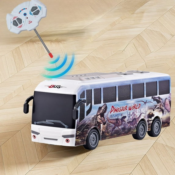 4CH Remote Control Simulation Bus Toy,1:30 Scale LED Light Vehicle Model,Easy Operation Stable Control,High Strength Plastic Anti Fall,Parent Child Interactive Play,Birthday Holiday Gift for Children