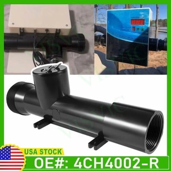 4CH4002-R Style Pool Ionizer Chamber Compatible with Spas and Hot Tubs, Gentle on Surfaces and Skin, Silver Copper Technology, 1 Pack