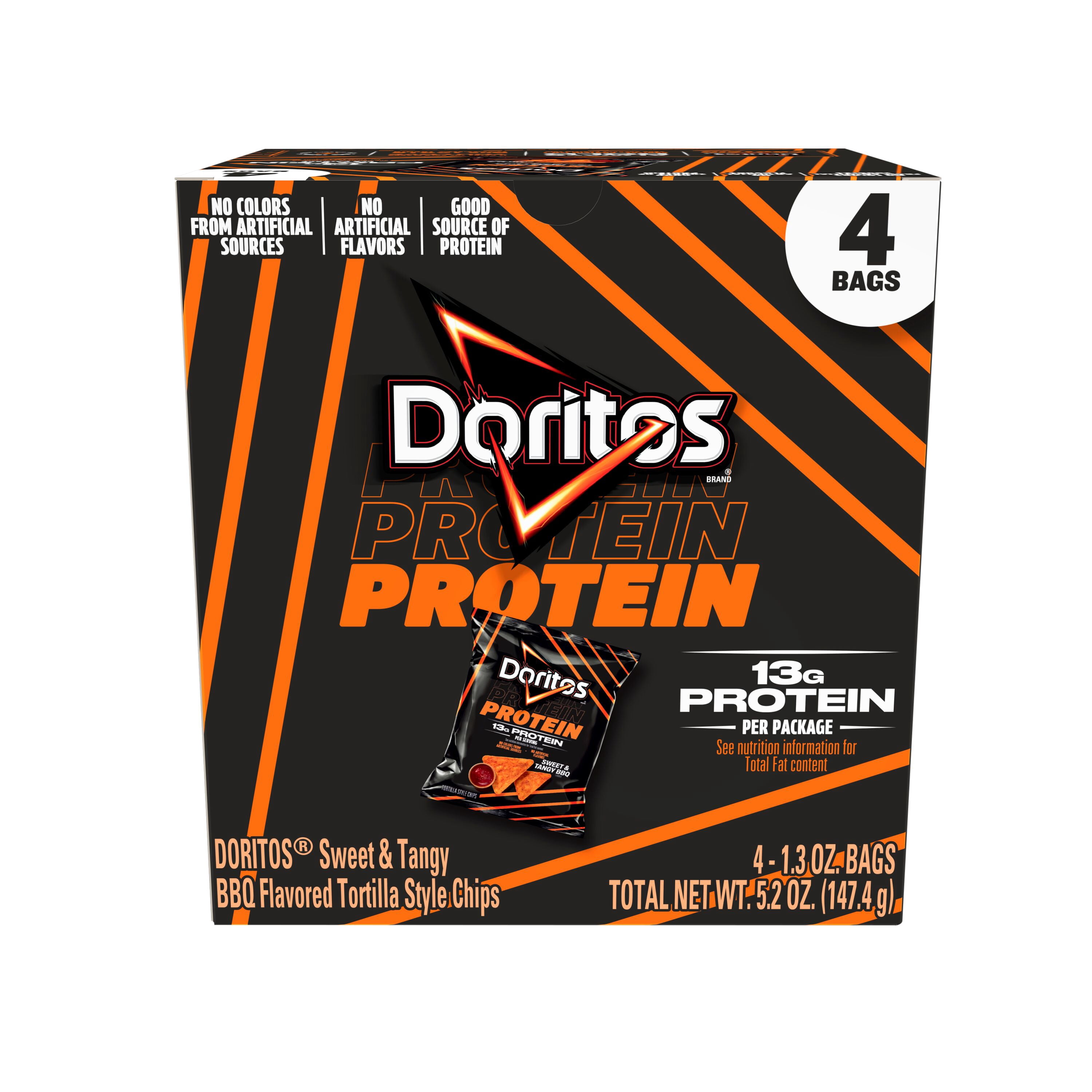 Doritos Protein Sweet & Tangy Barbecue Tortilla Chips Bag,  5.2 oz Multipack