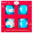 thumbnail image 1 of 4-Count Blue Candy Ball Shatterproof Christmas Ornaments, 4", by Holiday Time, 1 of 5