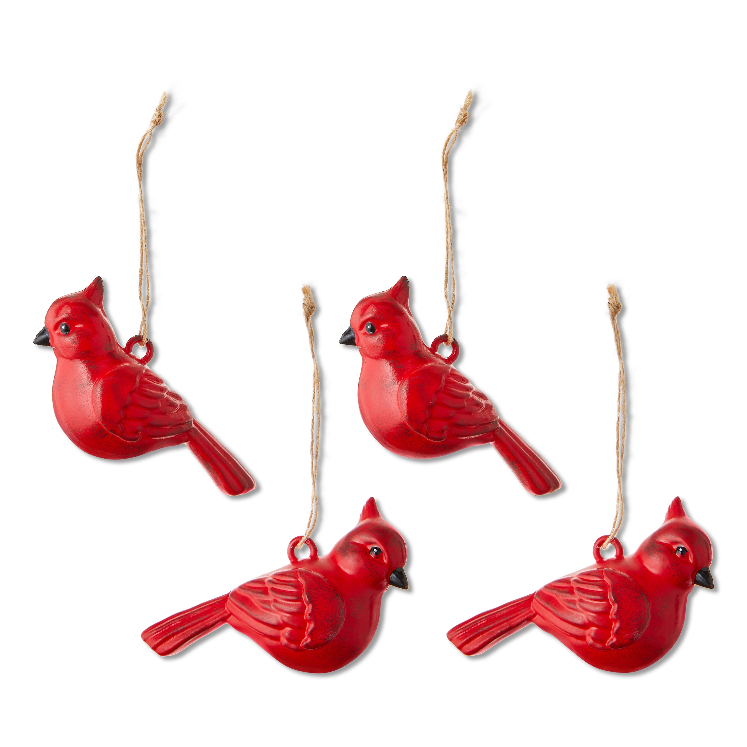 Red Mini Cardinal Christmas Ornaments, 4 Count, by Holiday Time