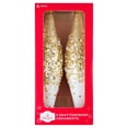 thumbnail image 1 of 4-Count White and Gold Glitter Ombre Finial Shatterproof Christmas Ornaments, 8.3", by Holiday Time, 1 of 5
