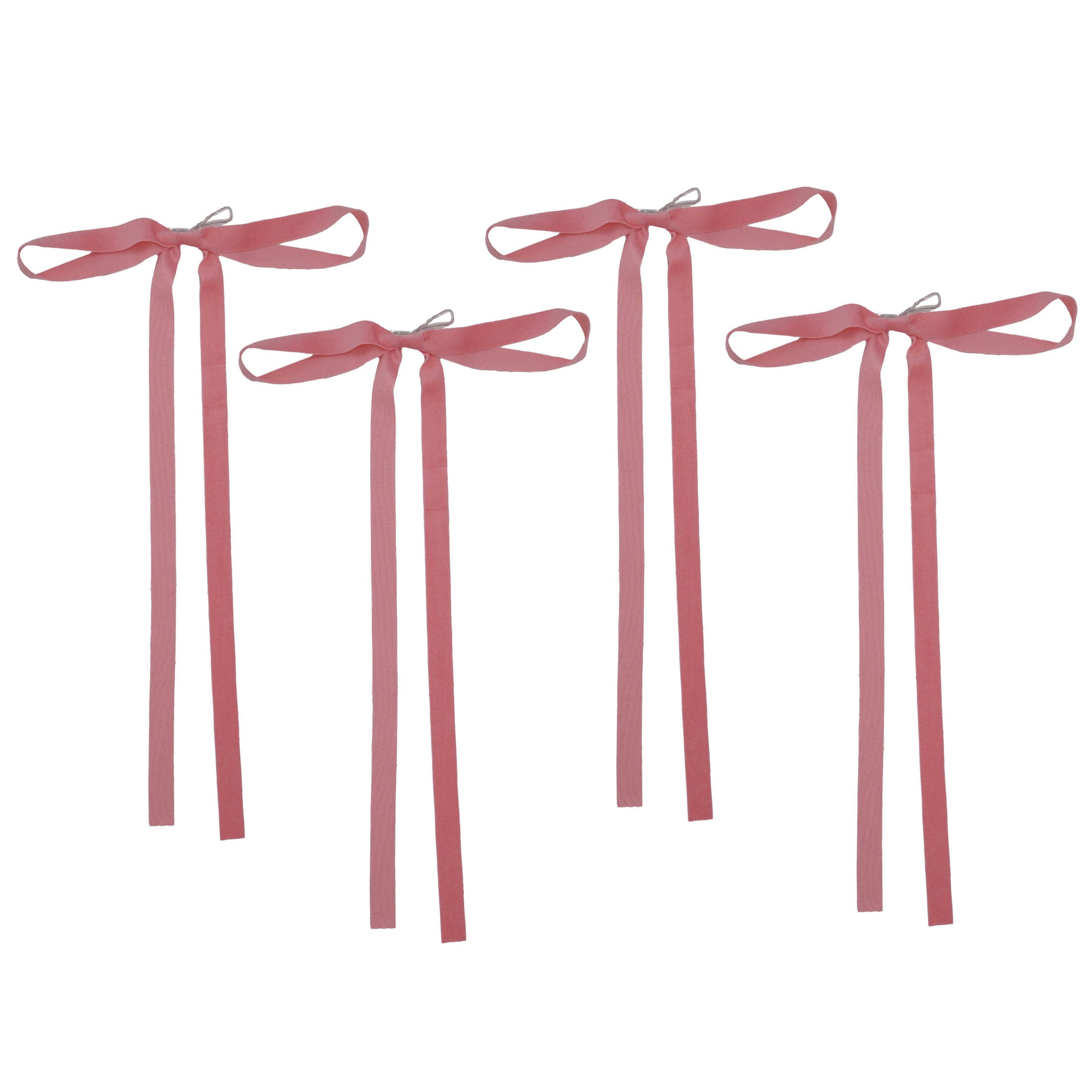 Pink Decorative Christmas Bows with Long Tails, 16", 4 Count, by Holiday Time