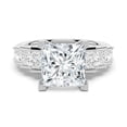 thumbnail image 1 of 4CT Princess Cut Lab-Grown Diamond Engagement Ring, Channel Set Side Stones, 18K White Gold, US 4.5, 1 of 5