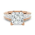 thumbnail image 1 of 4CT Princess Cut Moissanite Diamond Prong set Engagement Ring for Women, 18K Rose Gold, US 7, 1 of 5