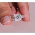 thumbnail image 1 of 4CT Princess Cut Moissanite Diamond Prong set Engagement Ring for Women, 18K White Gold, US 4, 1 of 8