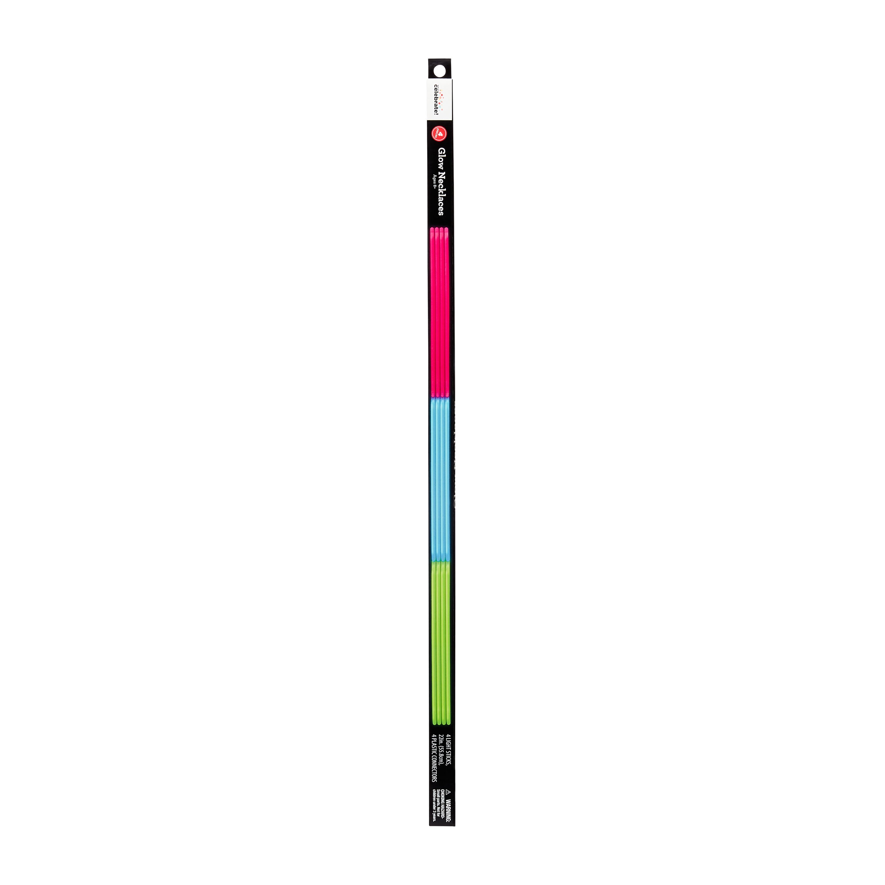 Multicolor Party Glow Necklaces, 22", 4 Count, by Way To Celebrate