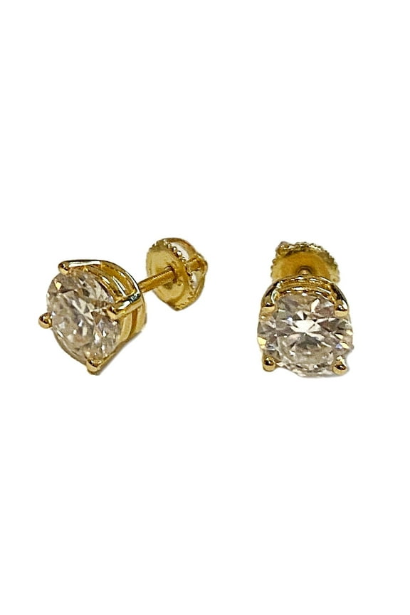 4CT TW Moissanite Earrings 14K Gold Vermeil 925 Sterling Silver D Grade VVS1 Pass Diamond Tester 8MM