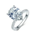 thumbnail image 1 of 4CT Teardrop Pear Shape Solitaire AAA CZ Engagement Ring 2MM Band Cubic Zirconia, 1 of 3