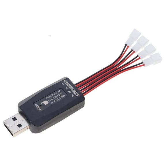 4Channel USB Charging Station For LiPO3.7V LiHv3.8V Batteries Charger Adapter