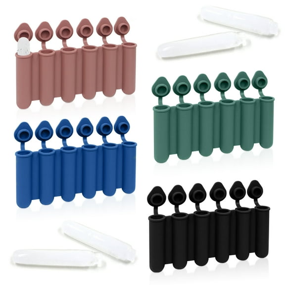 4Colors Mini Ice Cube Stick Tray with Lid, Silicone Ice Tube Making Trays, Ice Cube Molds for Sports and Water Bottles, Easy Push and Pop Out Water Bottle Ice Stick Mold