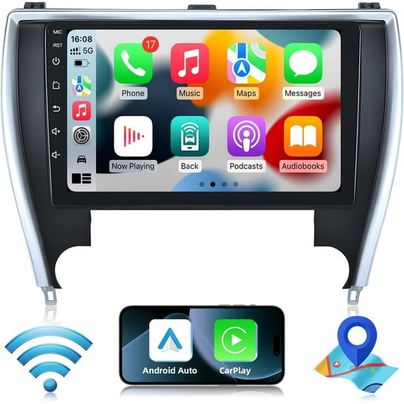 [4Core+64G] Car Radio Stereo for Toyota Camry 2015 2016 2017: Upgrade 5GWiFi Radio Replacement with 10.1 Inch 1280 * 800 HD Touch Screen Carplay Andriod Auto Backup Camera Bluetooth GPS Navigation