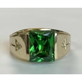 thumbnail image 1 of 4Ct Emerald Cut Lab Created Emerald Men's Wedding Ring In 14K Yellow Gold Plated, 1 of 4