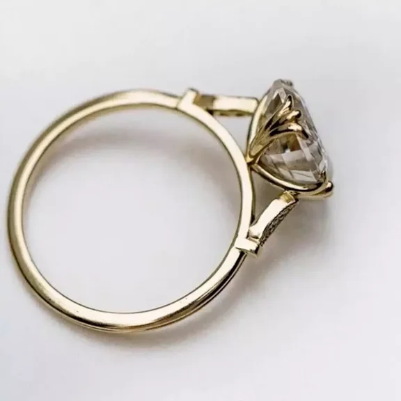 4Ct Lab-Created Diamond Asscher Cut Womens Wedding Ring 14K Yellow Gold Plated