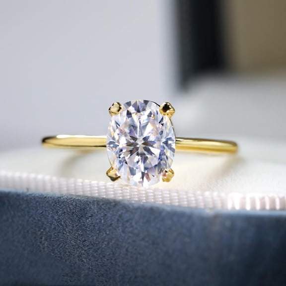 4Ct Oval Cut Lab Created Diamond Toi Et Moi Ring In 14K Yellow Gold Plated