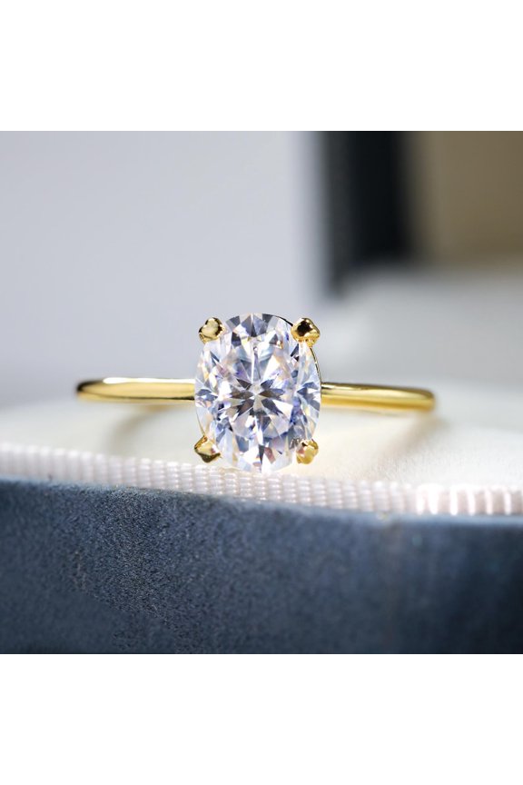 4Ct Oval Cut Lab Created Diamond Toi Et Moi Ring In 14K Yellow Gold Plated