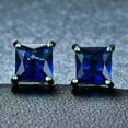thumbnail image 1 of 4Ct Princess Cut Lab Created Blue Sapphire Stud Earrings 14K White Gold Plated, 1 of 3