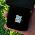thumbnail image 1 of 4Ct Radiant Lab Created Diamond Solitaire Engagement Ring 14K White Gold Plated Sterling Silver, 1 of 4