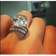 thumbnail image 1 of 4Ct Round Cut Lab Created Diamond Women's Wedding Ring Trio Ring Set 14K White Gold Plated, 1 of 1