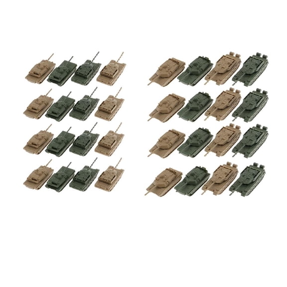 4D 1/144 Finished Tank 4D Model Tank Fort Rotatable 32pcs