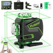 4D 16 Lines Self-Leveling Laser Level, 200Ft Green Beam 4 x 360 Cross Line Laser Level Tools with LCD Screen, Bluetooth and Magnetic Bracket