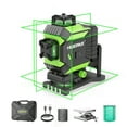 thumbnail image 1 of 4D 16 Lines Self-leveling Laser Level, 197Ft Green 4 x 360° Cross Line Laser Level Tiling Floor Tools with 6600mAh Li-ion Battery, Magnetic Bracket and Laser Target Plate, 1 of 10