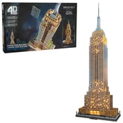 4D Build Empire State Building 3D Model Kit LED Lights 479 Pieces Architect Series Display Puzzle for Adults Teens Ages 12 and Up