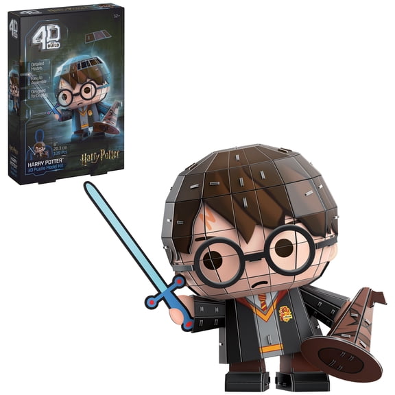 4D Build, Harry Potter Chibi with Sword 3D Model Kit, Harry Potter Collectibles & Desk Dcor, Adult Puzzles, Building Toys, 3D Puzzles for Adults & Teens, 109 Pieces, for Ages 12 & Up